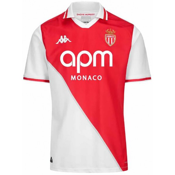 AS Monaco maglia da casa uniforme da calcio per adulti maglia da calcio prima divisa sportiva da uomo 2024-2025